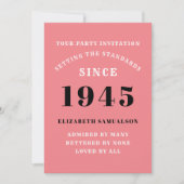 Invitation Personnalisé 80e anniversaire Ajouter votre nom ro (Devant)