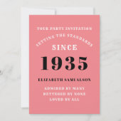 Invitation Personnalisé 90e anniversaire Ajouter votre nom ro (Devant)