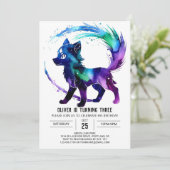 Invitation Personnalisé Adorable Wolf Digital Boy Anniversair (Debout devant)