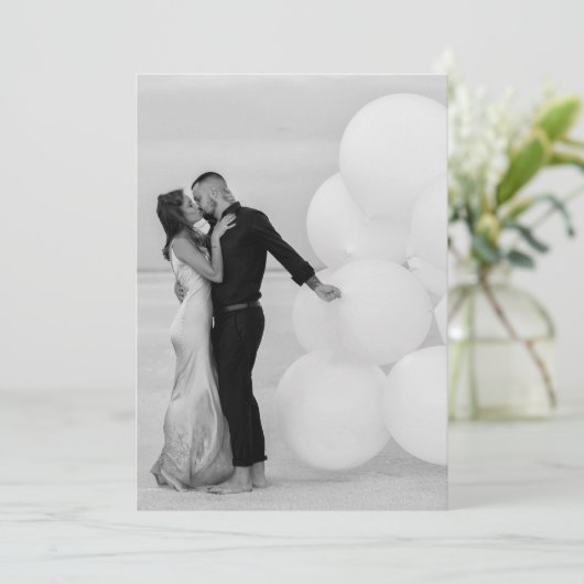 Invitation Personnalisé Ajouter Propre Photo Image Mariage En (Debout devant)