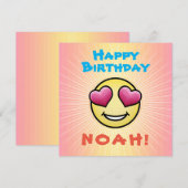 Invitation Personnalisé Anniversaire Amour Emoji (Devant / Derrière)