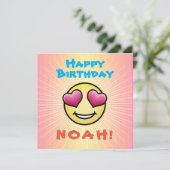 Invitation Personnalisé Anniversaire Amour Emoji (Debout devant)