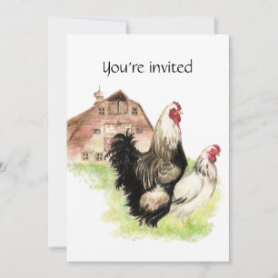 Invitation Personnalisé Anniversaire Fête Poulet ferme Invita