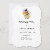 Invitation Personnalisé Anniversaire Fête Robin Oiseau Art (Dos)