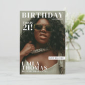 Invitation Personnalisé Anniversaire Magazine Couverture Phot (Debout devant)
