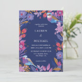 Invitation Personnalisé bleu foncé violet nature Mariage de f (Debout devant)