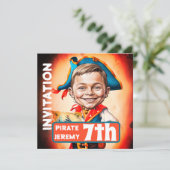 Invitation Personnalisé Burange Pirate 7e Caricature (Debout devant)