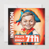 Invitation Personnalisé Burange Pirate 7e Caricature (Devant)