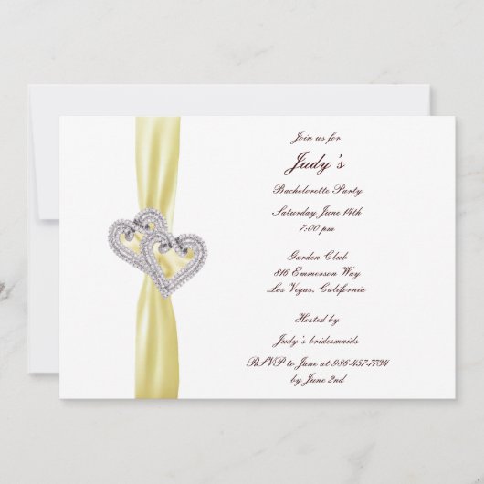 Invitation Personnalisé Citron Coeurs Bachelorette Fête Invit (Devant)