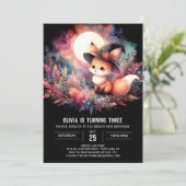 Invitation Personnalisé Cute Fox Anniversaire numérique (Debout devant)