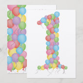Invitation personnalisé des ballons de fête de 1er (Devant / Derrière)