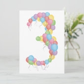 Invitation personnalisé des ballons du 3e annivers (Debout devant)