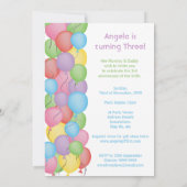 Invitation personnalisé des ballons du 3e annivers (Dos)