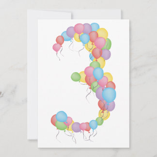 Invitation personnalisé des ballons du 3e annivers