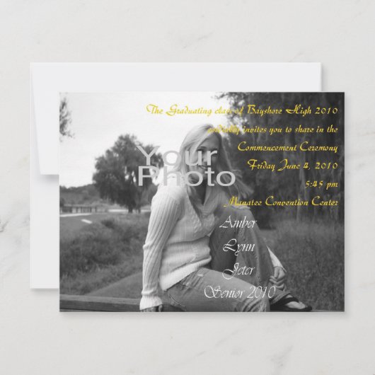 Invitation personnalisé d'obtention du diplôme de (Devant)