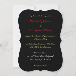 Invitation Personnalisé Elegant Black Gold Mariage
