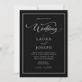 Invitation Personnalisé Elegant Classic Mariage noir & blanc (Devant)