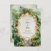 Invitation [Personnalisé] Élégant Mariage de jardin moderne (Devant / Derrière)