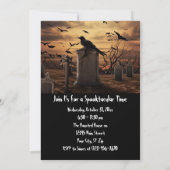 Invitation Personnalisé Halloween Party Gothic Raven Graveyar (Dos)