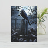 Invitation Personnalisé Halloween Party Gothic Raven Graveyar (Debout devant)