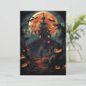 Invitation Personnalisé Halloween Party Zombie Maison hantée (Debout devant)