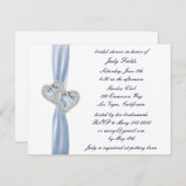 Invitation Personnalisé Ice Blue Hearts Nuptiale Douche Invit (Devant / Derrière)