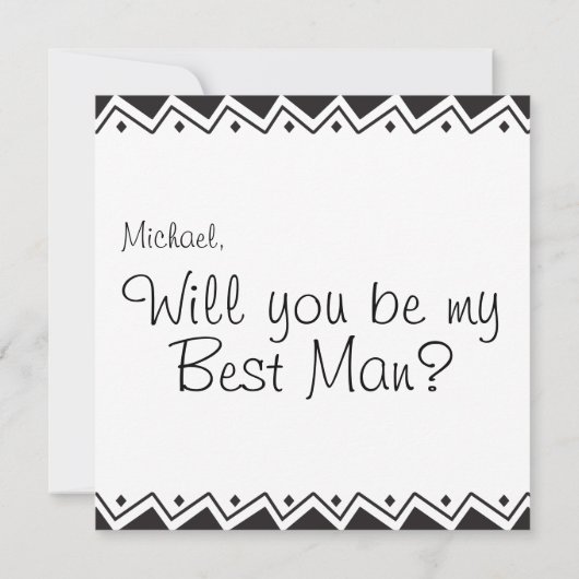 Invitation PERSONNALISÉ Je Dois Vous Demander Un Q ! Groupe D (Dos)