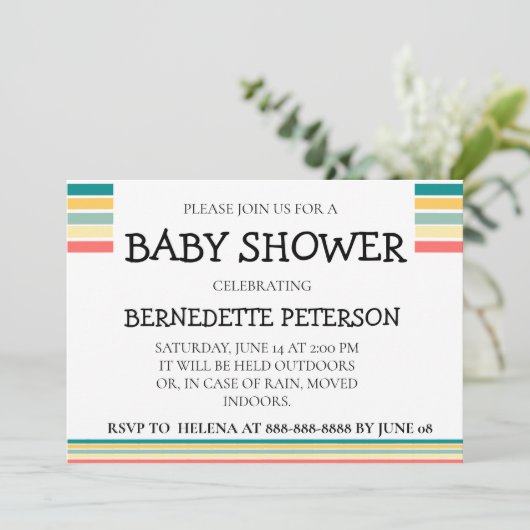Invitation Personnalisé Let's Get Beachy Baby shower (Debout devant)