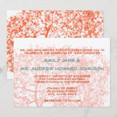 Invitation personnalisé Mariages Orange et Aqua Tr (Devant / Derrière)