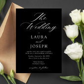 Invitation Personnalisé moderne blanc et noir Mariage simple