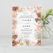 Invitation Personnalisé Monogramme Terracotta Rustic Boho Mar (Debout devant)