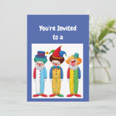 Invitation Personnalisé Nom Anniversaire Clowns Party Invitat (Debout devant)