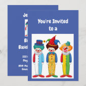 Invitation Personnalisé Nom Anniversaire Clowns Party Invitat (Devant / Derrière)