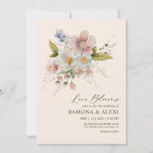Invitation Personnalisé Pastel rose blanc pour toujours Maria