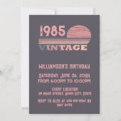 Invitation Personnalisé quarante fête vintage de 40e annivers (Devant)