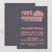 Invitation Personnalisé quarante fête vintage de 40e annivers (Devant / Derrière)