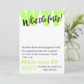 Invitation Personnalisé Quel 40e anniversaire drôle (Debout devant)