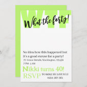 Invitation Personnalisé Quel 40e anniversaire drôle (Devant / Derrière)