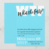 Invitation Personnalisé Quel 40e anniversaire drôle (Devant / Derrière)