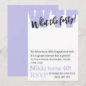 Invitation Personnalisé Quel 40e anniversaire drôle (Devant / Derrière)