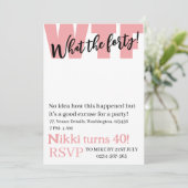 Invitation Personnalisé Quel 40e anniversaire drôle en (Debout devant)