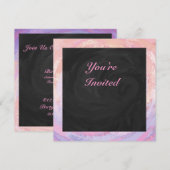 Invitation Personnalisé rose et noir (Devant / Derrière)