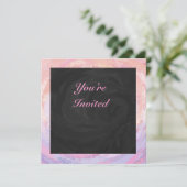 Invitation Personnalisé rose et noir (Debout devant)