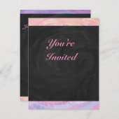 Invitation Personnalisé rose et noir (Devant / Derrière)