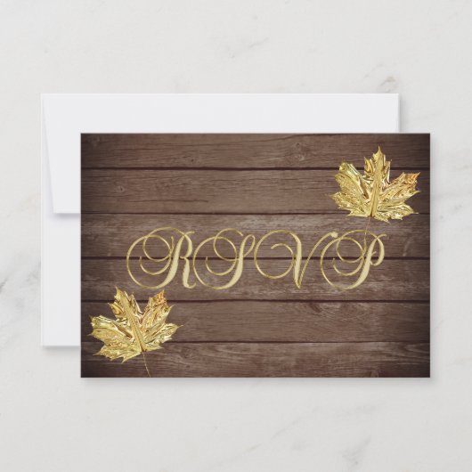Invitation Personnalisé Rustic Wood Country Automne RSVP Mari (Devant)