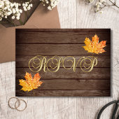Invitation Personnalisé Rustic Wood Country Automne RSVP Mari