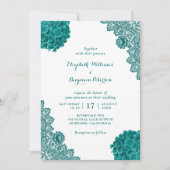 Invitation Personnalisé Rustique Turquoise Hydrangea Floral M (Devant)