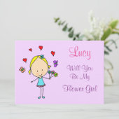 Invitation Personnalisé Seras-Tu Ma Fille Fleur (Debout devant)