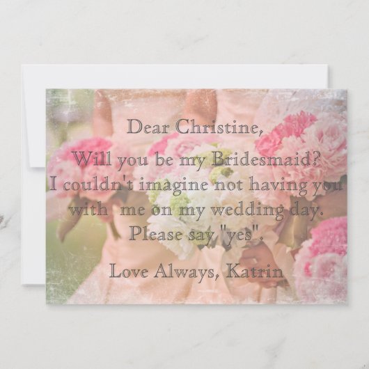 Invitation Personnalisé Seras-tu ma servante d'honneur ? (Dos)