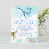 Invitation Personnalisé sous l'Anniversaire de la mer - Ocean (Debout devant)